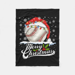 Weihnachts Baseball Ball Weihnachtsmannmütze Xmas  Fleecedecke