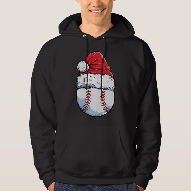Weihnachts-Baseball-Ball-Weihnachtsmannmütze Xmas  Hoodie (Vorderseite)