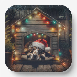 Weihnachts-Baseball-Hütte im Doghouse Pappteller