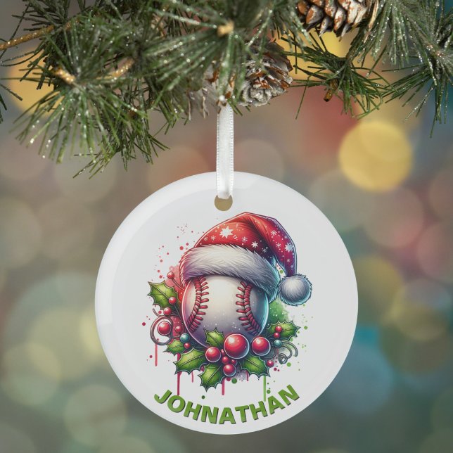 Weihnachts-Baseball-Individuelle Name mit Weihnach Ornament Aus Glas (Von Creator hochgeladen)