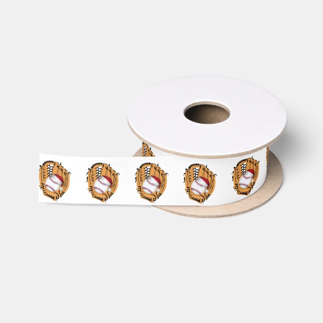 Weihnachts-Baseball-Mitt und Ball Satinband (Spule)