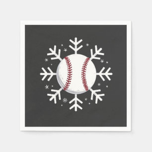 Weihnachts-Baseball-Schneeflocke Sport Hit Horun Serviette