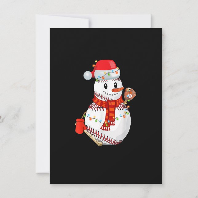 Weihnachts-Baseball-Snowman-Baseball-Mama Funny Xm Einladung (Vorderseite)