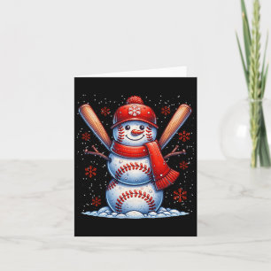 Weihnachts Baseball Snowman Boys Baseball Weihnach Karte