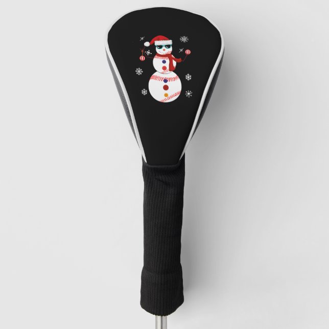 Weihnachts-Baseball-Snowman-Weihnachtsmannmütze Golf Headcover (Vorderseite)