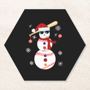 Weihnachts-Baseball-Snowman-Weihnachtsmannmütze Untersetzer