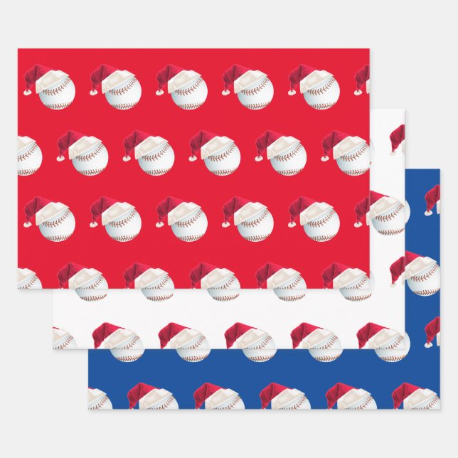 Weihnachts-Baseball-Sport Santa-Set Geschenkpapier Set (Set)