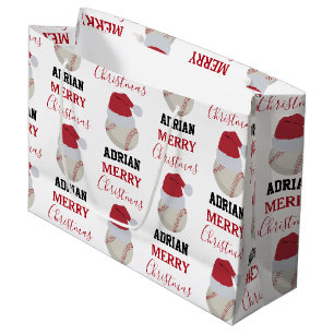 Weihnachts-Baseball-Sportball-Individuelle Name Große Geschenktüte