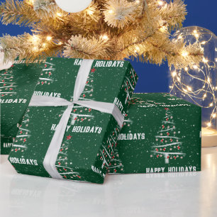 Weihnachts-Baseball und Rote Socken Tree Geschenkpapier