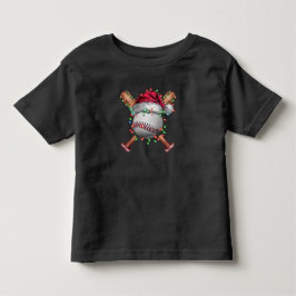 Weihnachts-Baseball Weihnachtsfeiertag Kleinkind T-shirt