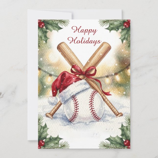 Weihnachts Baseball Weihnachtskarten Feiertagskarte (Vorderseite)