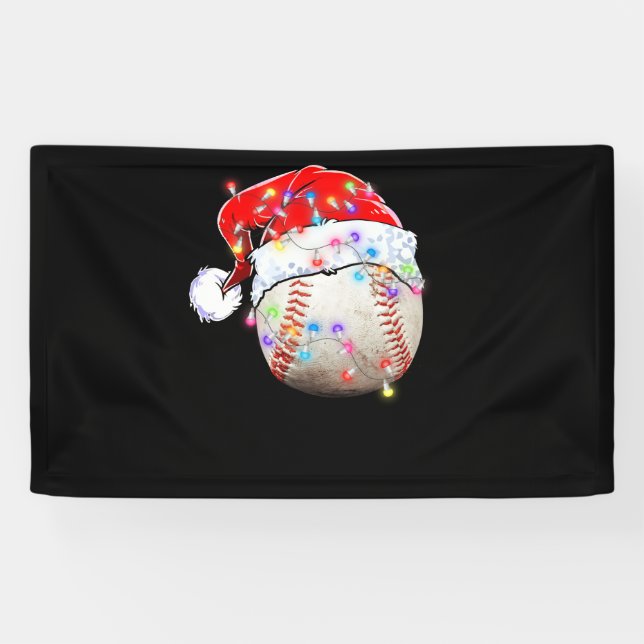 Weihnachts-Baseball-Weihnachtsmannmütze Funny Spor Banner (Horizontal)