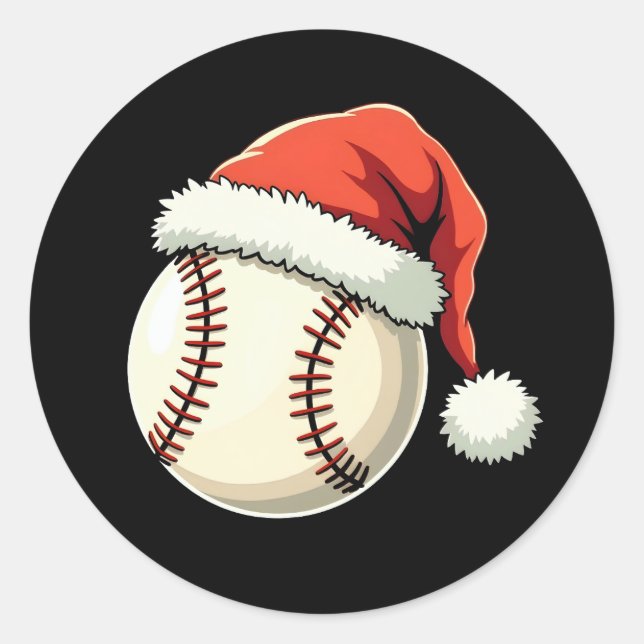 Weihnachts-Baseball-Weihnachtsmannmütze Funny Spor Runder Aufkleber (Vorderseite)
