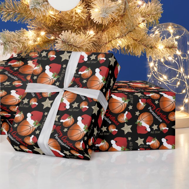 Weihnachts-Basketball Alle Star - Persönlich gesta Geschenkpapier (Feiertage)