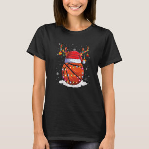Weihnachts-Basketball-Ball Santa Rédeer Leuchten o T-Shirt