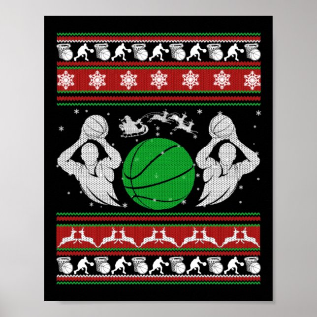 Weihnachts-Basketball-Geschenk Poster (Vorne)