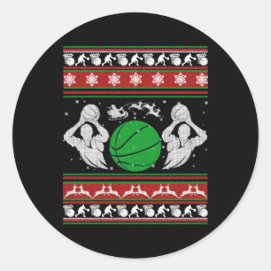 Weihnachts-Basketball-Geschenk Runder Aufkleber