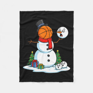 Weihnachts-Basketball-Santa-Rentier-Elfen-Kunstwer Fleecedecke
