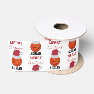 Weihnachts-Basketball-Sportball-Individuelle Name Satinband
