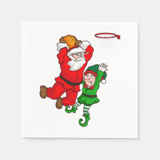 Weihnachts Basketball Weihnachtsmann Slam Dunk Elf Serviette