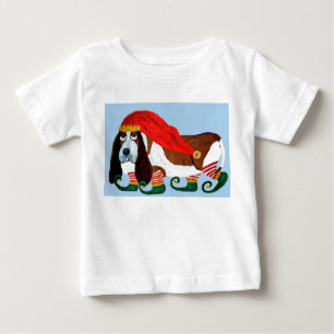 Weihnachts-Basset-Hound-Elf Baby T-shirt