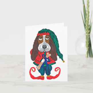 Weihnachts-Basset-Hound-Elf Einladung