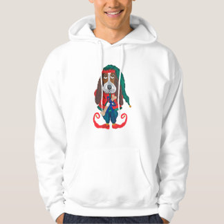 Weihnachts-Basset-Hound-Elf Hoodie
