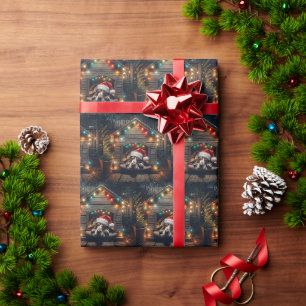 Weihnachts-Basset-Hound im Hundehaus Geschenkpapier