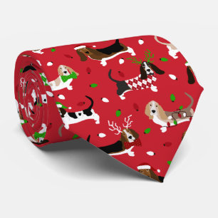 Weihnachts-Basset-Hound Krawatte