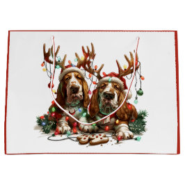 Weihnachts-Basset-Hunde Große Geschenktüte