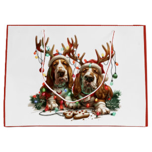 Weihnachts-Basset-Hunde Große Geschenktüte