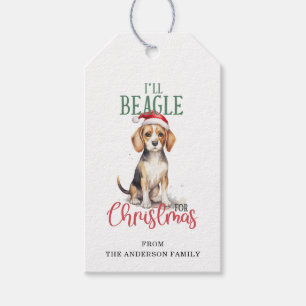 Weihnachts-Beagle Geschenkanhänger