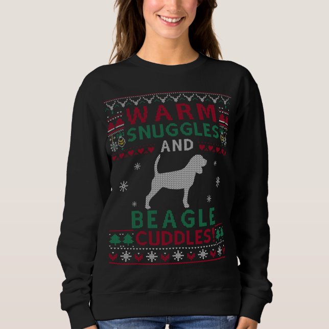 Weihnachts-Beagle Hund Ugly Sweater Style Sweatshirt (Vorderseite)