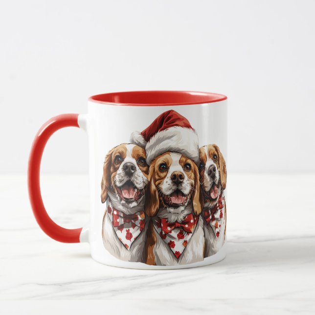 Weihnachts-Beagle-Hunde Tasse (Links)