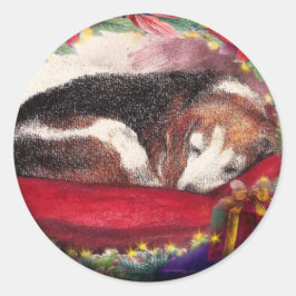 Weihnachts-Beagle Sleepy Puppy Custom STICKER