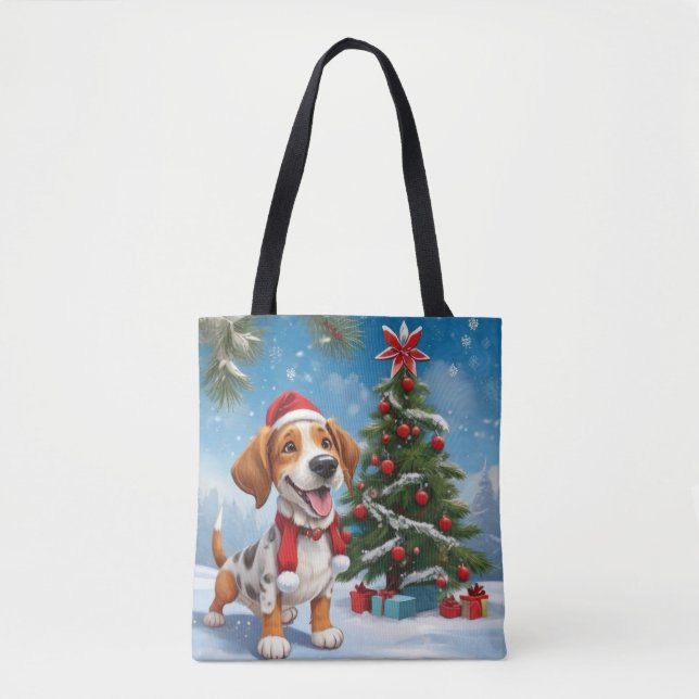 Weihnachts-Beagle Tasche (Vorderseite)