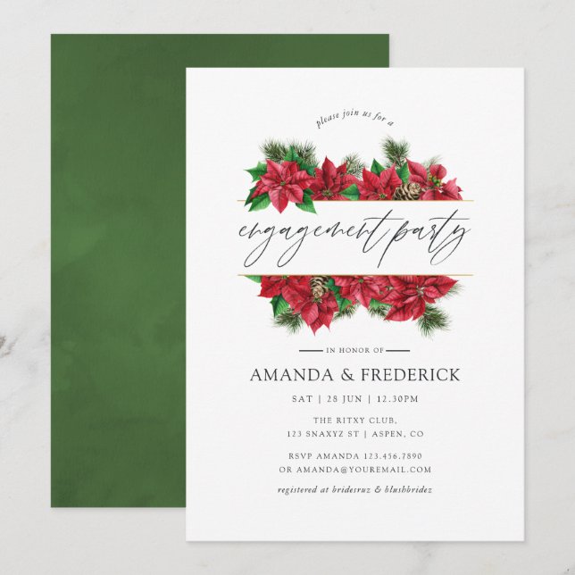 Weihnachts-Begegnungspartei für Aquarellen Einladung (Vorne/Hinten)