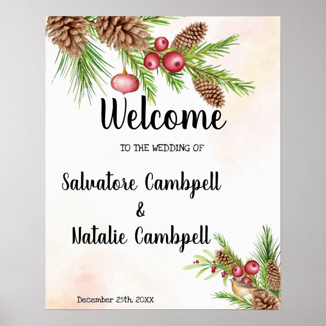 Weihnachts-Begrüßungspposter Poster (Vorne)