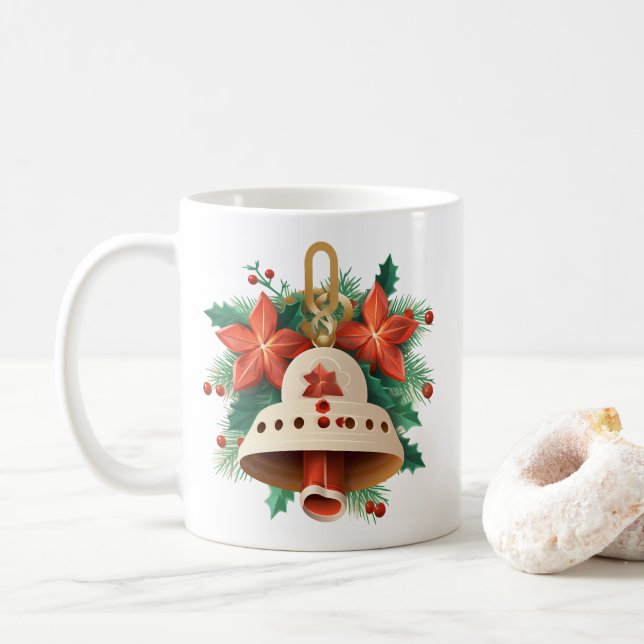 Weihnachts-Bell-Tasse Kaffeetasse (Mit Donut)