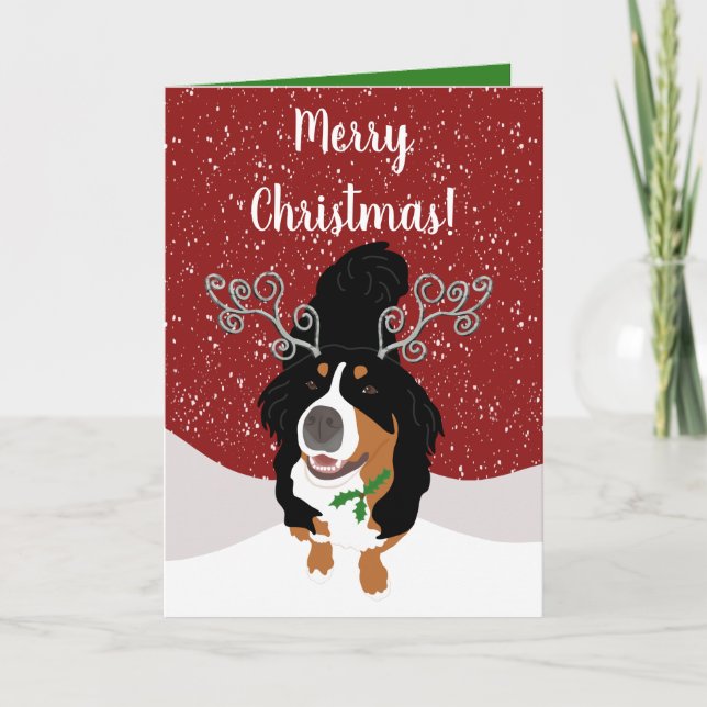 Weihnachts-Berg-Hunde-Geschenkkarte Karte (Vorderseite)