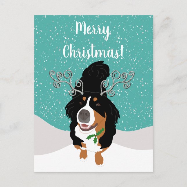 Weihnachts-Berg-Hunde-Geschenkkarte Postkarte (Vorderseite)