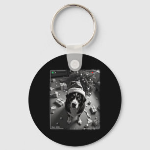 Weihnachts-Berner Sennenhund auf Kamera erwischt Schlüsselanhänger