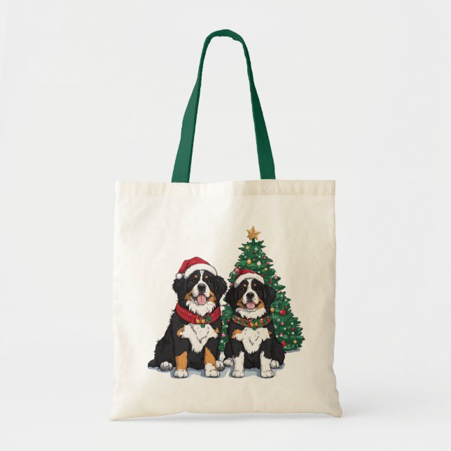 Weihnachts Berner Sennenhunde Tragetasche (Vorne)