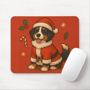 Weihnachts-Bernese-Hund Xmas Santa Berner Sennenhu Mousepad