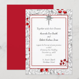 Weihnachts-Berry-Hochzeit Einladung