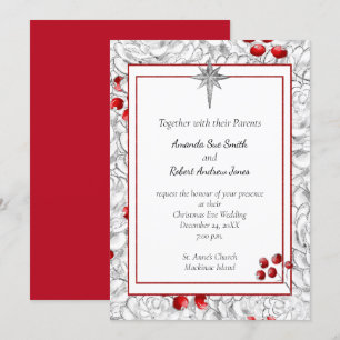 Weihnachts-Berry-Hochzeit Einladung