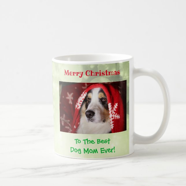 Weihnachts Beste Hündin Mama je Begleiter Foto Kaffeetasse (Rechts)