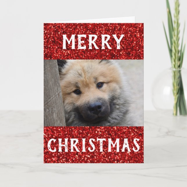Weihnachts Beste Hündin Mama je Begleiter Foto Karte (Vorderseite)