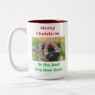 Weihnachts Beste Hündin Mama je Begleiter Foto Zweifarbige Tasse