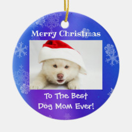 Weihnachts-Beste Hündin-Mama je Foto Keramik Ornament